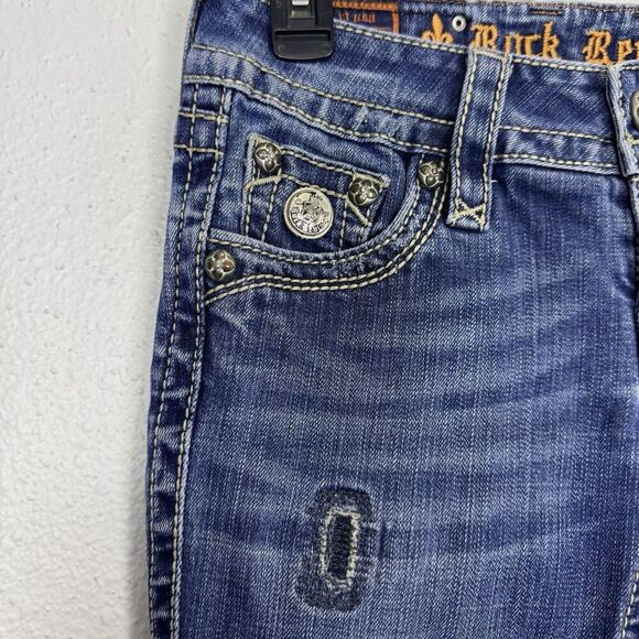 Rock Revival Janet Boot Cut Size 27 Medium Wash Denim Blue Jeans Womens 27x33.5 - Picture 5 of 15